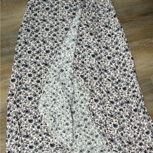 Maurices Navy and White Floral Maxi Skirt